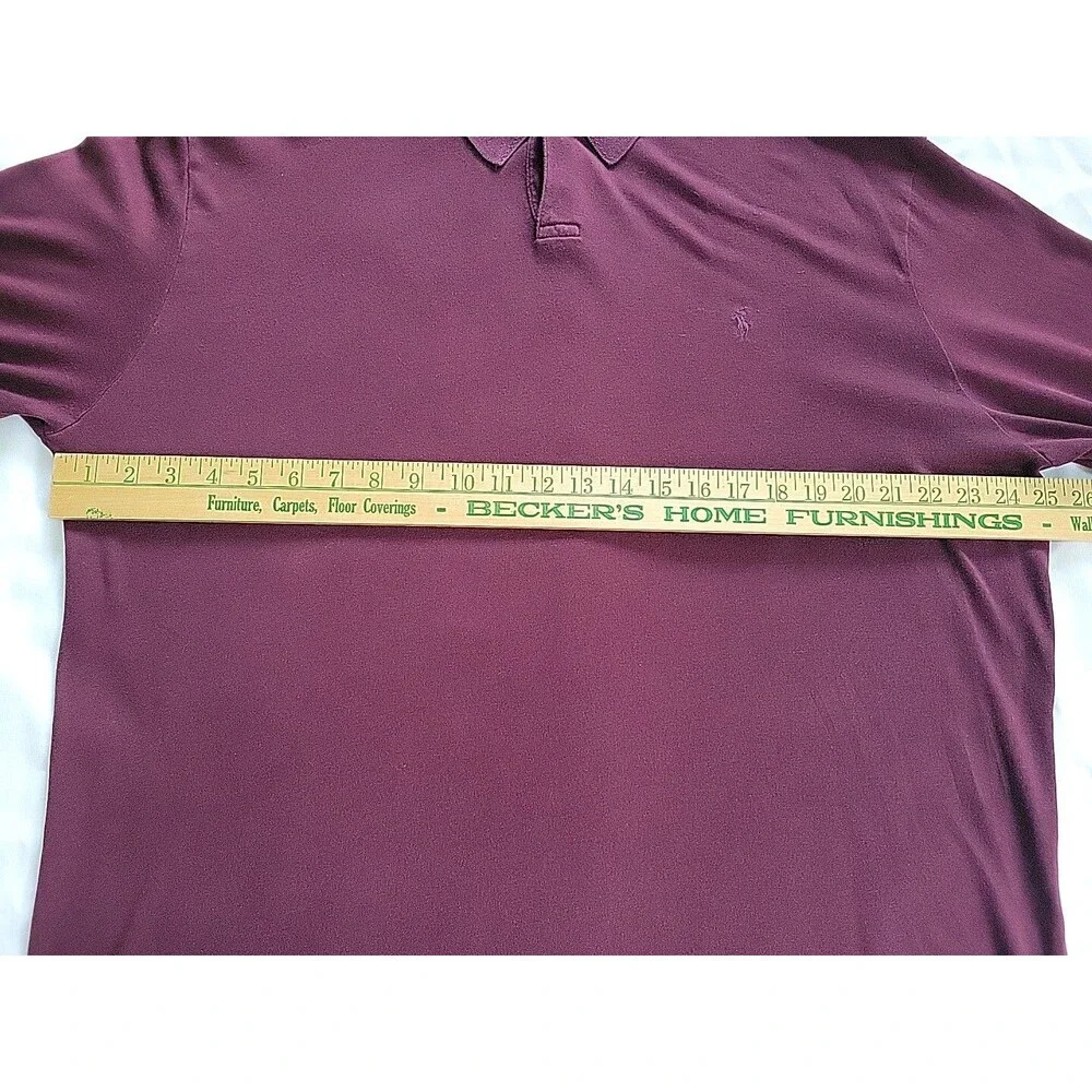 Polo By Ralph Lauren Men's Maroon Long Sleeved Collared Shirt | Size X-Large